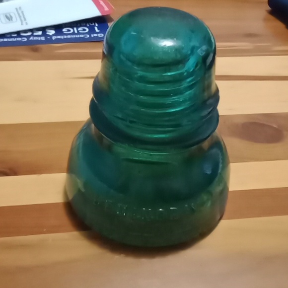 Vintage 1920s Hemingray No 40 Insulator Aqua Blue Green Collectible Glass - Picture 1 of 2